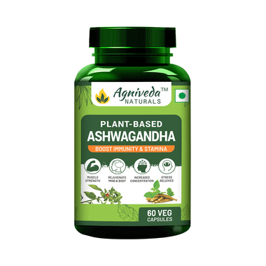 Agniveda Naturals Plant-Based Ashwagandha Veg Capsules