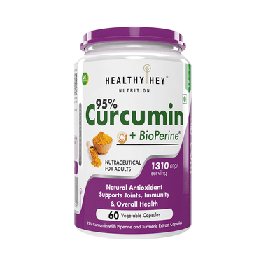 HealthyHey Curcumin With Bioperine Vegetable Capsule With Piperine And Turmeric Extract