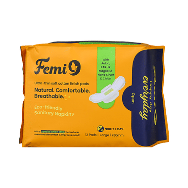 Femi9 Organic Anion Cotton Sanitary Napkins Large