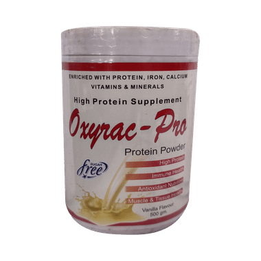 Oxyrac-Pro Protein With Vitamins & Minerals For Muscles & Immunity | Sugar Free | Flavour Powder Vanilla