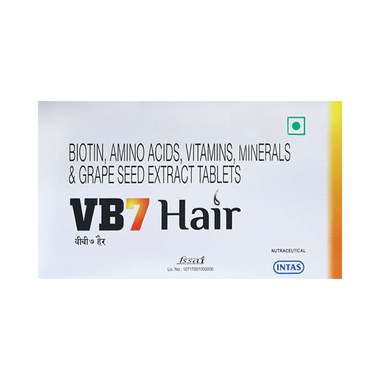 VB7 Hair Tablet With Biotin, Amino Acids, Vitamins, Minerals & Grape Seed Extract