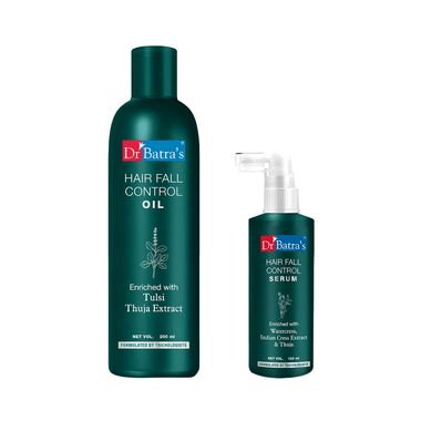 Dr Batra's Combo Pack of Hair Fall Control Oil 200ml and Hair Fall Control Serum 125ml