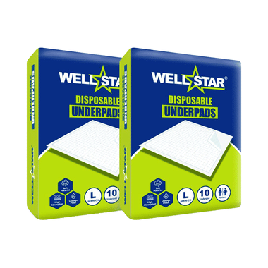 Wellstar Disposable Underpads (10 Each) Large