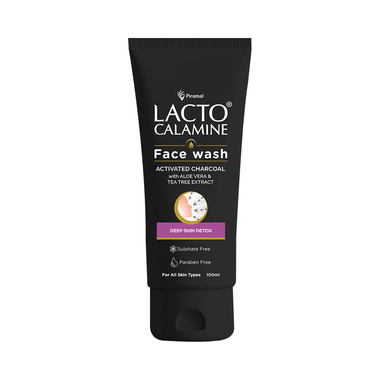 Lacto Calamine Activated Charcoal Face Wash | Paraben-Free | For All Skin Types