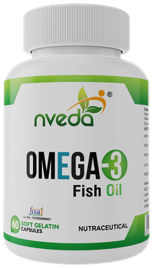Nveda Omega 3 with EPA & DHA for Heart, Brain & Joint Health | Soft Gelatin Capsule Nveda Omega 3 with EPA & DHA for Heart, Brain & Joint Health | Soft Gelatin Capsule