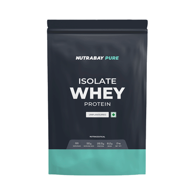 Nutrabay Pure Isolate Whey Protein for Muscle Recovery & Immunity | No Added Sugar | Unflavoured