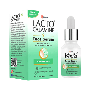 Lacto Calamine 2% Salicylic Acid Face Acne Care Serum | All Skin Types | Anti-Pollution Serum Paraben Free