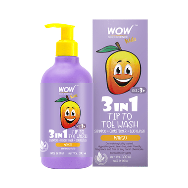 WOW Skin Science Kids 3 In 1 Tip To Toe Wash Mango