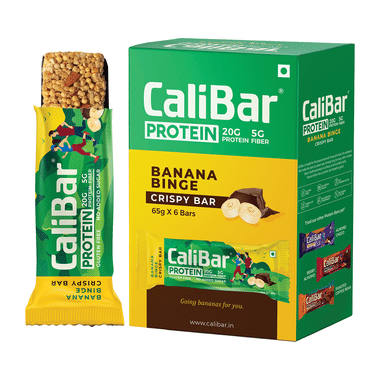 CaliBar Protein Crispy Bar (65gm Each) Banana Binge