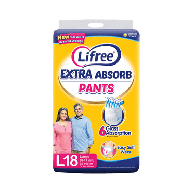 Lifree Absorbent Pants - Unisex Adult Diaper | Size Large