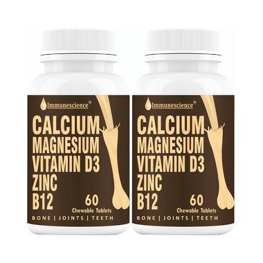 Immunescience Calcium Magnesium Vitamin D3 Zinc B12 Chewable Tablet (60 Each)