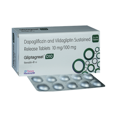 Gliptagreat D 10mg/100mg Tablet