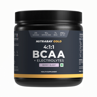 Nutrabay Gold BCAA 4:1:1 + Electrolytes Powder Berry Blast