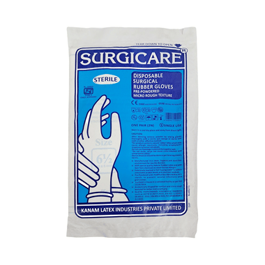Surgicare Disposable Rubber Gloves 6.5