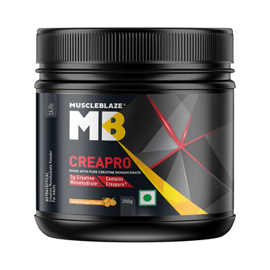 MuscleBlaze Creapro Creatine | With Creapure For Lean Muscles, Energy & Strength | Tangy Orange