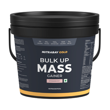 Nutrabay Gold Bulk Up Mass Gainer Powder Strawberry