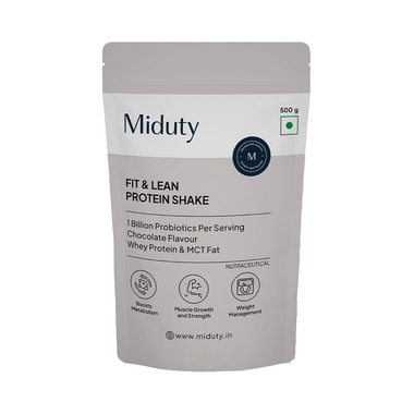 Miduty FIt & Lean Protein Shake | Whey Protein Isolate | Weight Loss | Muscle Recovery | Chocolate