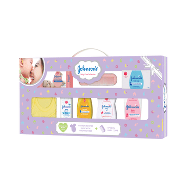 Johnson's Baby Care Collection Gift Box With Organic Cotton Baby T-Shirt - 7 Gift Items