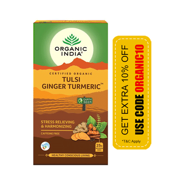 Organic India Tulsi Ginger Turmeric Green Tea