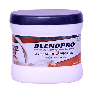 Blendpro High Protein Supplement with Whey, Casein & Soy | Flavour Vanilla Powder
