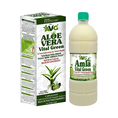 AVG Combo Pack Of Aloevera Juice & Amla Vital Green (1000ml Each)