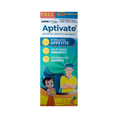 Aptivate Syrup Tasty Pineapple With Chhota Bheem Stationery Kit Free