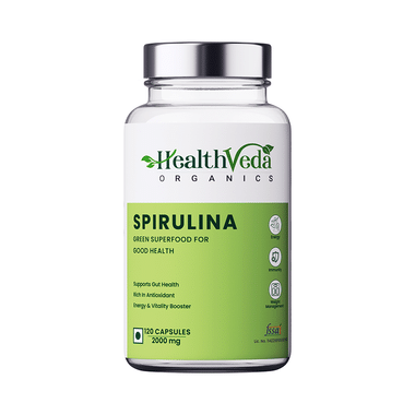 Health Veda Organics Spirulina 2000mg Veg Capsule for Weight Management & Immunity
