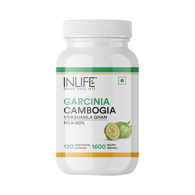 Inlife Garcinia Cambogia (60% HCA) 1600mg per serving Vegetarian Capsules