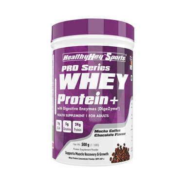 HealthyHey Sports Pro Series Whey Protein+ Powder Mocha Coffee Chocolate