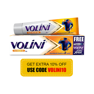 Volini Pain Relief Gel For Sprain, Muscle, Joint, Neck & Low Back Pain | Bone, Joint & Muscle Care With Volini Joint Xpert 4gm Free