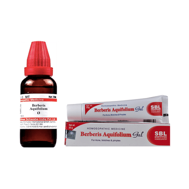 Combo Pack of Dr Willmar Schwabe India Berberis Aquifolium Mother Tincture Q 30ml & SBL Berberis Aquifolium Gel 25gm