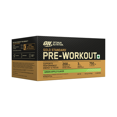 Optimum Nutrition (ON) Gold Standard Pre-Workout Sachet (9.5gm Each) Green Apple