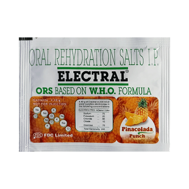 Electral | ORS For Replenishing Body Fluids & Electrolytes | For Stomach Care Pinacolada Punch