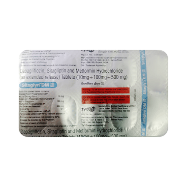 Sitaglyn DM 10mg/500mg/100mg Tablet