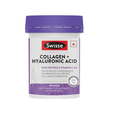 Swisse Collagen + Hyaluronic Acid | With Vitamin C & E For Anti-Wrinkle Support | Tablet