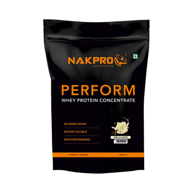 Nakpro Nutrition Perform Whey Protein Concentrate For Muscle Recovery | No Added Sugar | Flavour Vanilla