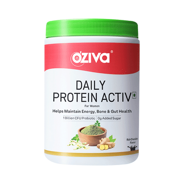 Oziva Daily Protein Activ For Women | Powder For Energy, Bone Health & Immunity | Flavour Chocolate