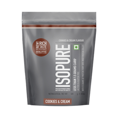 Isopure Whey Protein Isolate | Powder For Skin, Nails & Immunity | Flavour Cookies & Cream