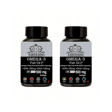 Earth King Omega 3  Fish Oil Softgel Capsule 500mg (60Each)
