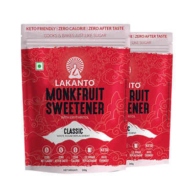 Lakanto Natural Sweetener-Classic Japanese Monkfruit |Sugar Free, Zero Calories (200gm Each)
