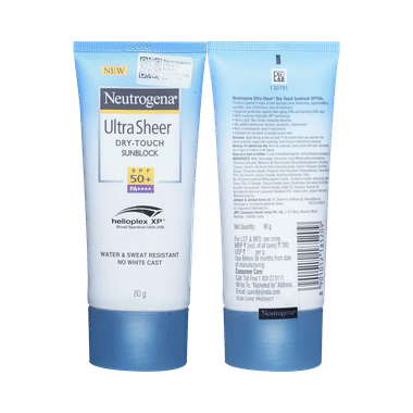 Neutrogena Ultra Sheer Dry-Touch Sunblock Sunscreen SPF 50+, PA+++ | UVA/UVB Protection | Water-Resistant