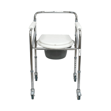 Entros KL696 Premium Steel Height Adjustable Commode Chair with Castors