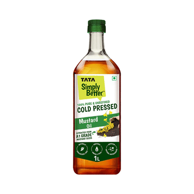 Tata Simply Better Pure and Unrefined Cold Pressed Mustard Oil, Naturally Cholesterol Free Oil