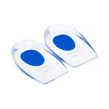 Superfine Comfort Gel Heel Support Cups for Heel Pain, Plantar Fasciitis, Sore Heel, Bone Spur & Achilles Pain Blue