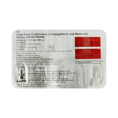 Gibtulio Met 12.5mg/1000mg Tablet