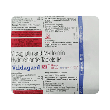 Vildagard M 500mg/50mg Tablet