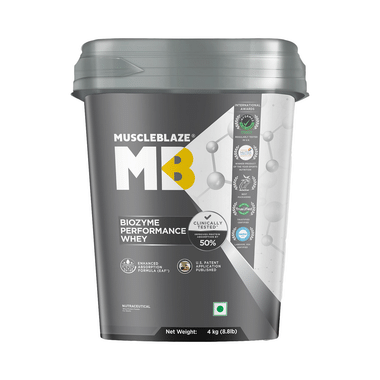 MuscleBlaze Biozyme Performance Whey Protein | For Muscle Gain | Improves Protein Absorption | Nutrition Care Powder Rich Chocolate