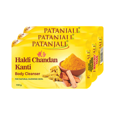 Patanjali Ayurveda Haldi Chandan Kanti Body Cleanser Soap (3X1) 150gm