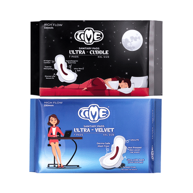 Time Combo Pack Of Ultra Velvet (7) & Ultra Cuddle (7) Sanitary Pads XXL