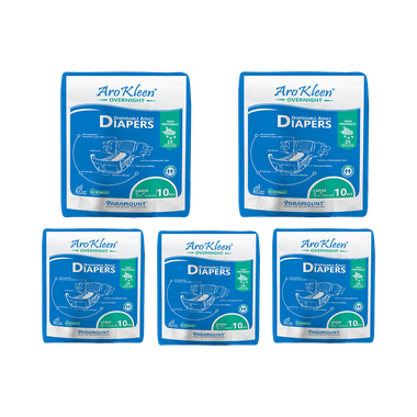 Arokleen Overnight Disposable Adult Diaper (10 Each) Large